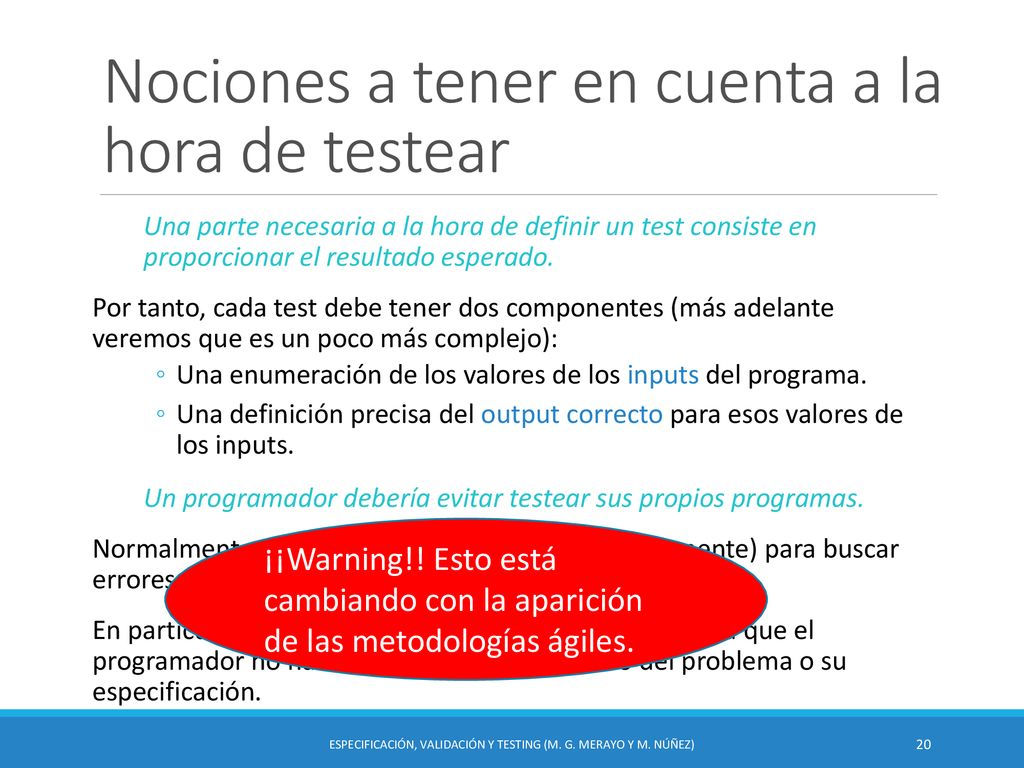 Nociones a tener en cuenta a la hora de testear