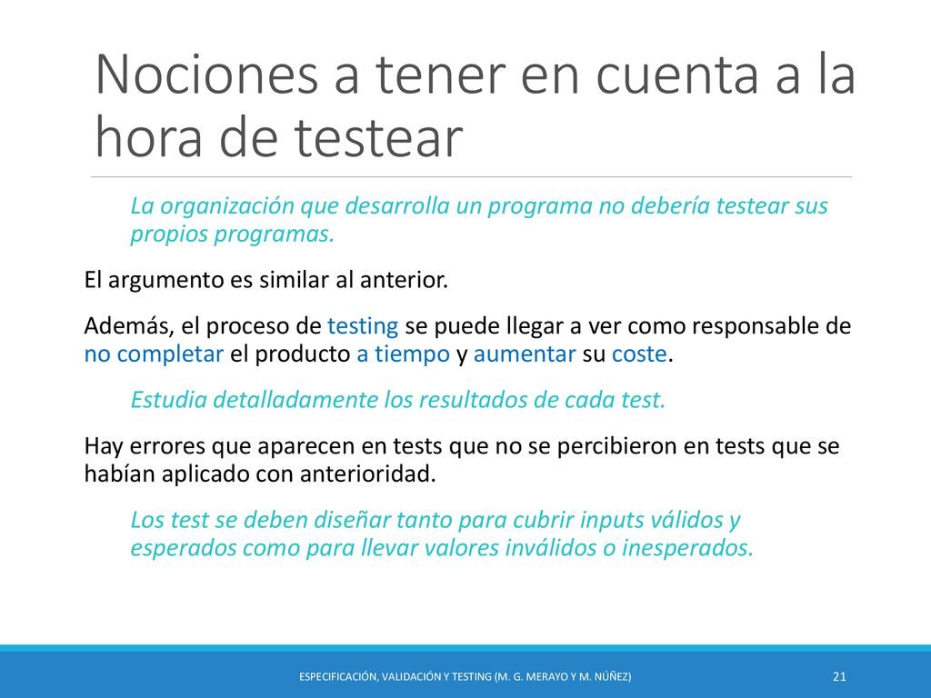 Nociones a tener en cuenta a la hora de testear