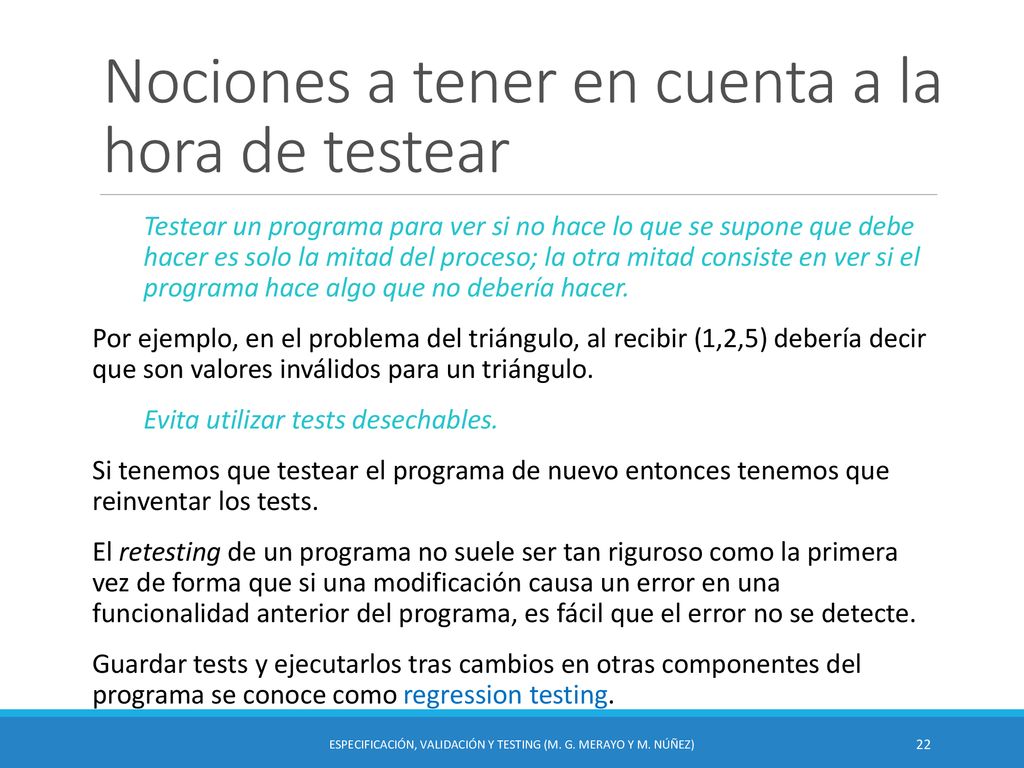 Nociones a tener en cuenta a la hora de testear