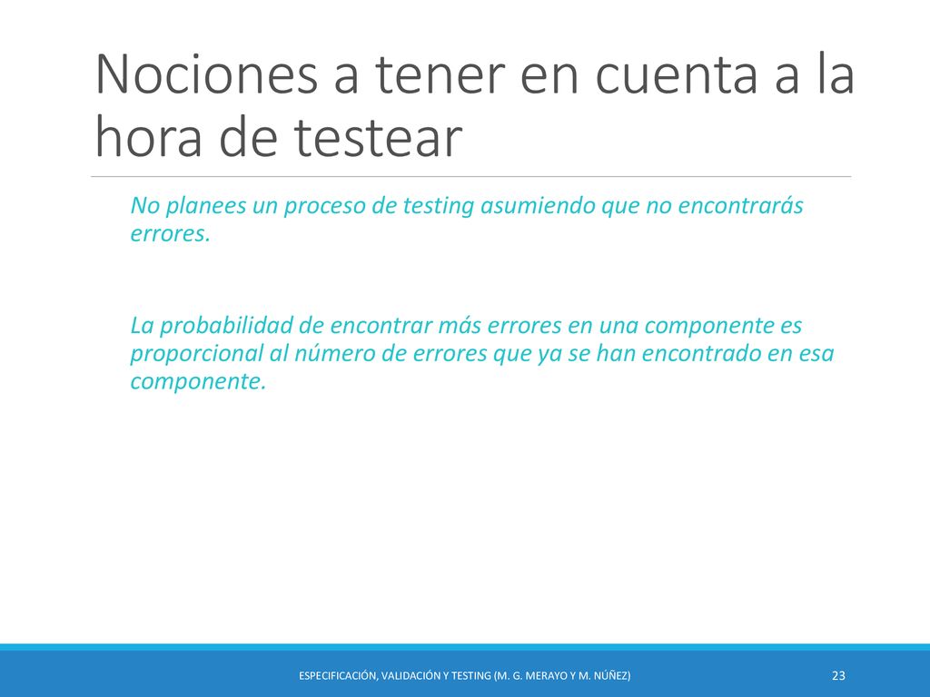 Nociones a tener en cuenta a la hora de testear