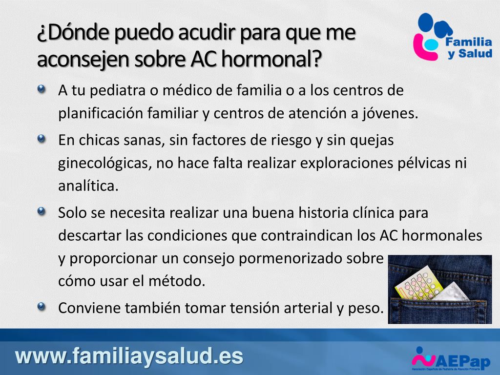 ¿Dónde puedo acudir para que me aconsejen sobre AC hormonal