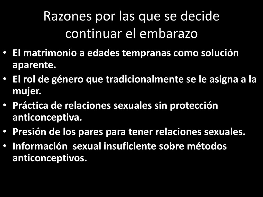 Razones por las que se decide continuar el embarazo