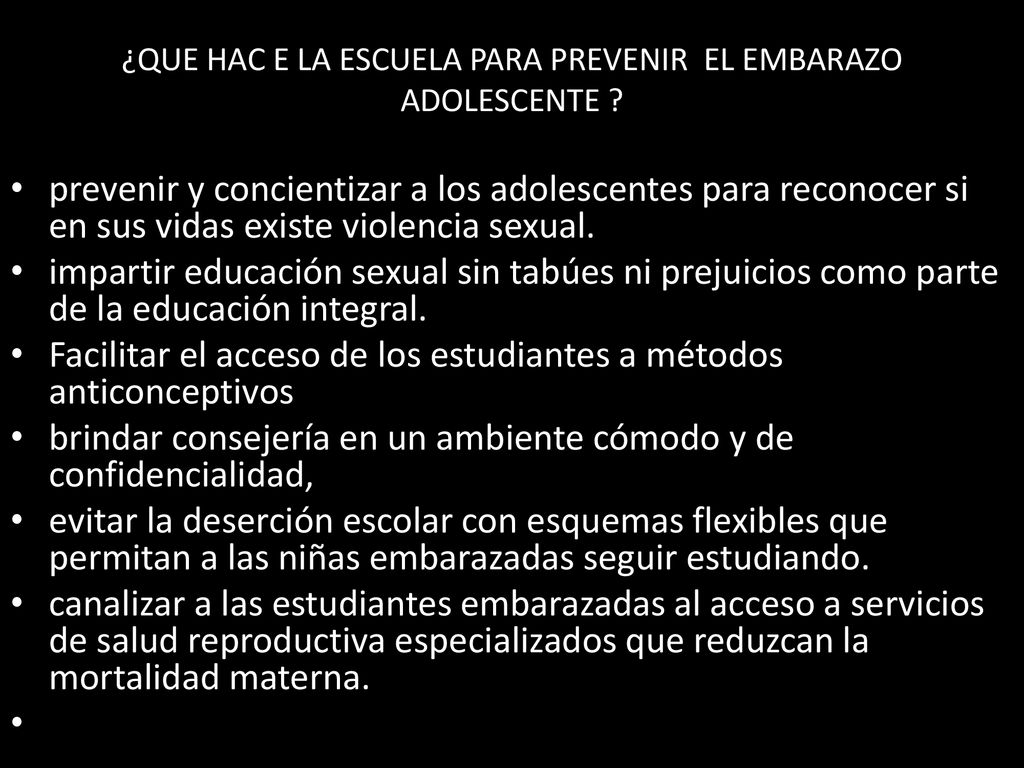 ¿QUE HAC E LA ESCUELA PARA PREVENIR EL EMBARAZO ADOLESCENTE