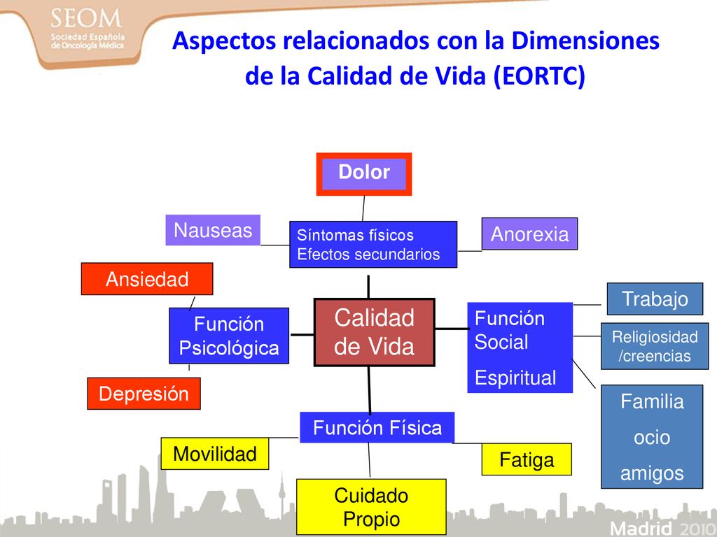Aspectos relacionados con la Dimensiones de la Calidad de Vida (EORTC)
