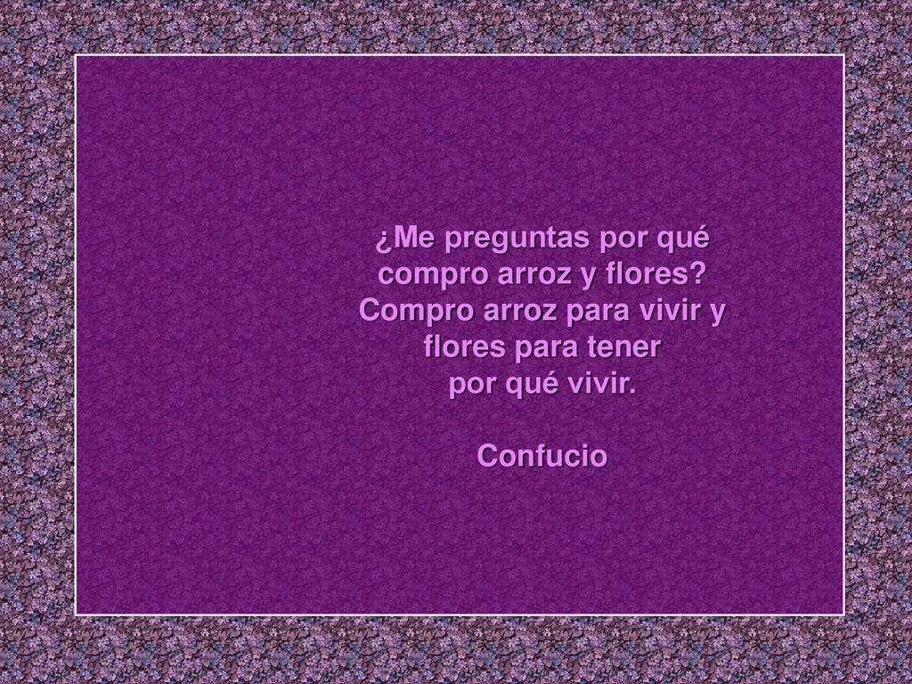 ¿Me preguntas por qué compro arroz y flores
