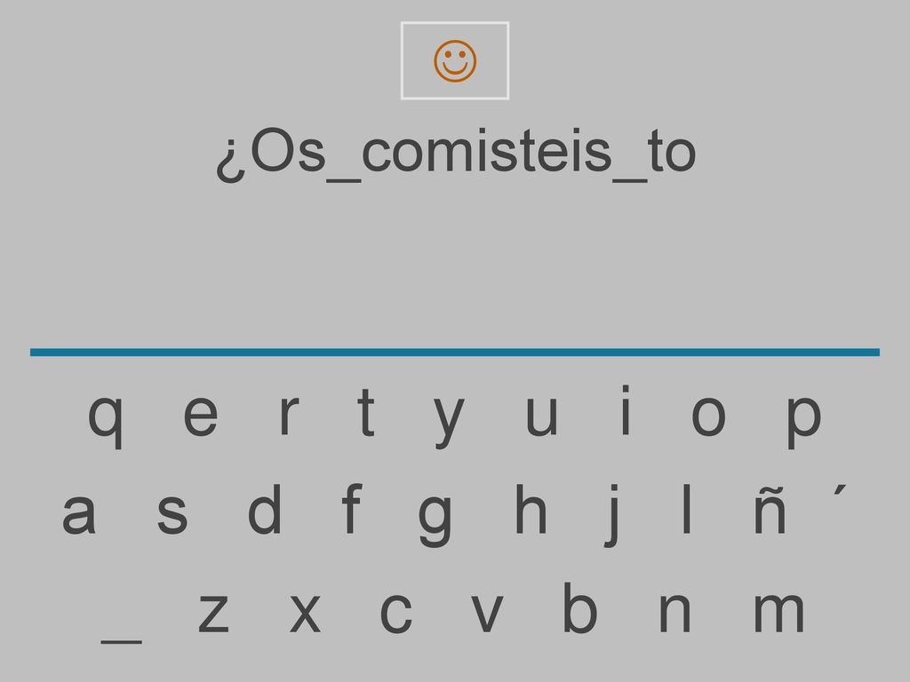q e r t y u i o p a s d f g h j l ñ ´ _ z x c v b n m ¿Os_comisteis_to