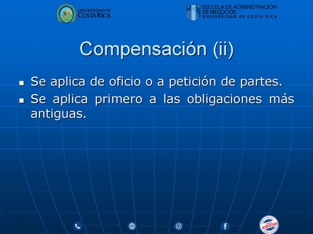 Compensación (ii) Se aplica de oficio o a petición de partes.