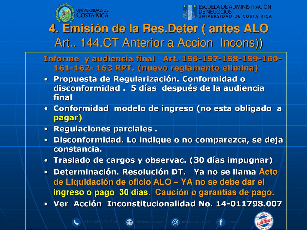 4. Emisión de la Res. Deter ( antes ALO Art. 144