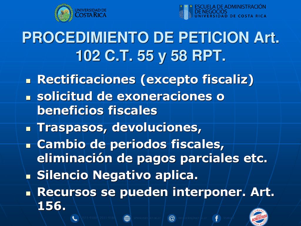 PROCEDIMIENTO DE PETICION Art. 102 C.T. 55 y 58 RPT.