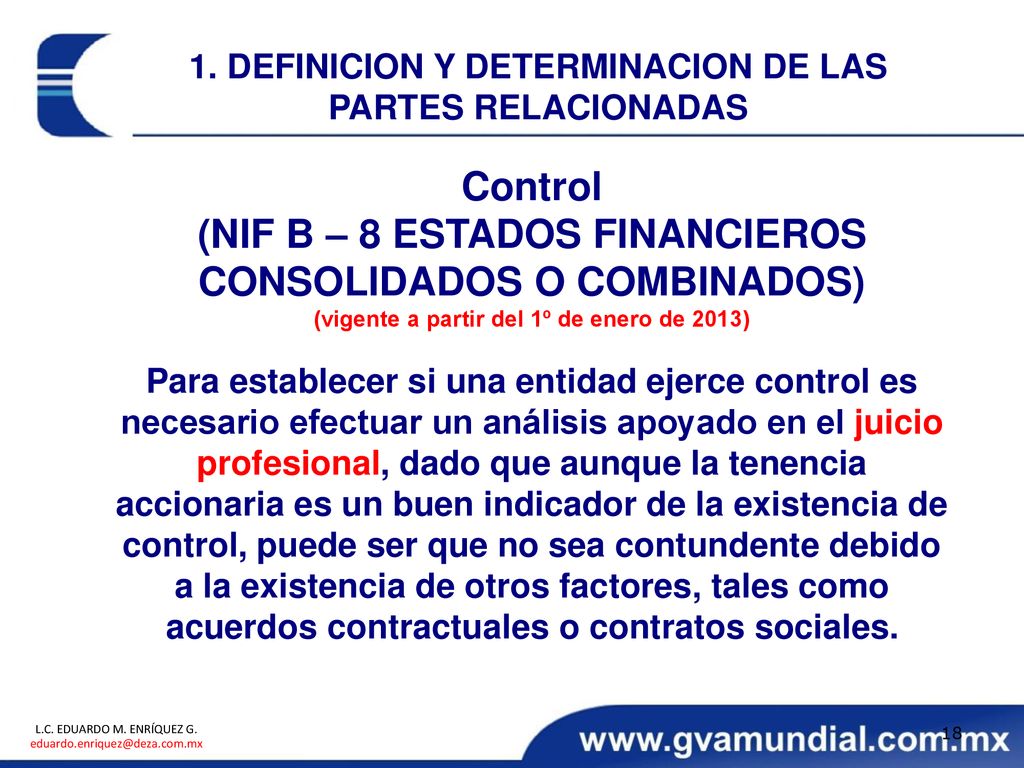 Control (NIF B – 8 ESTADOS FINANCIEROS CONSOLIDADOS O COMBINADOS)