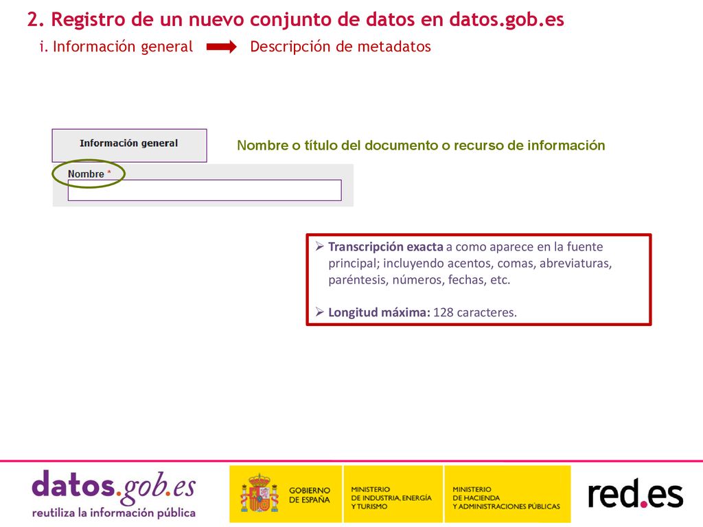 2. Registro de un nuevo conjunto de datos en datos.gob.es