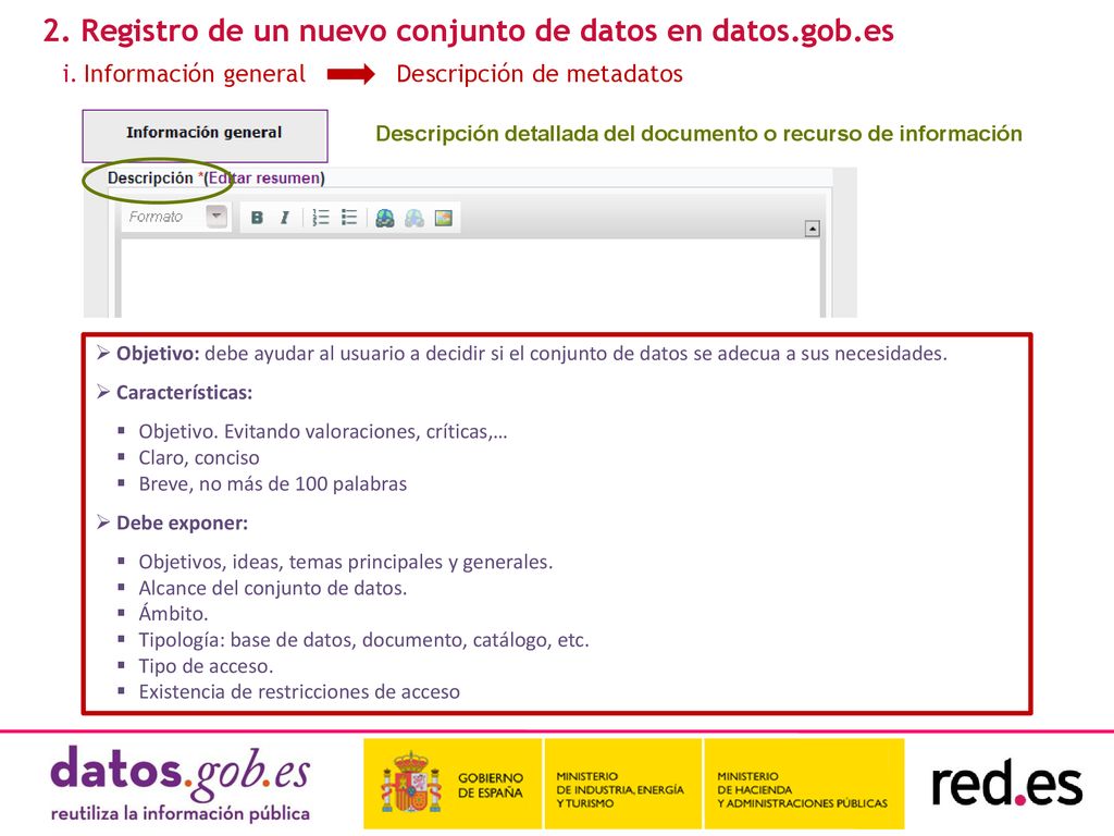 2. Registro de un nuevo conjunto de datos en datos.gob.es