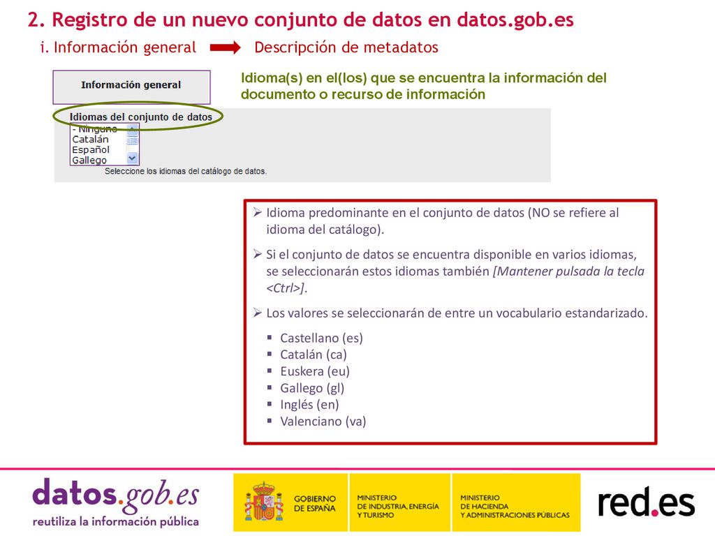 2. Registro de un nuevo conjunto de datos en datos.gob.es