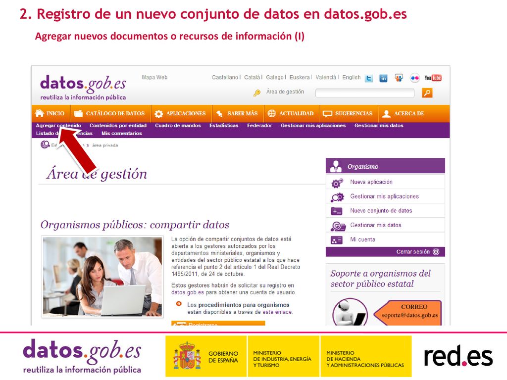 2. Registro de un nuevo conjunto de datos en datos.gob.es