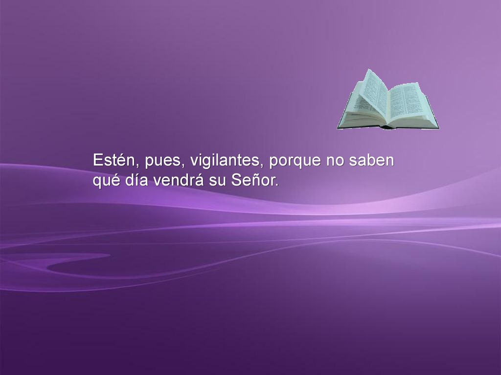 Estén, pues, vigilantes, porque no saben qué día vendrá su Señor.