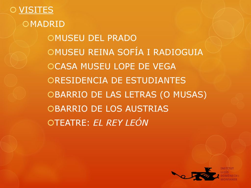 VISITES MADRID. MUSEU DEL PRADO. MUSEU REINA SOFÍA I RADIOGUIA. CASA MUSEU LOPE DE VEGA. RESIDENCIA DE ESTUDIANTES.
