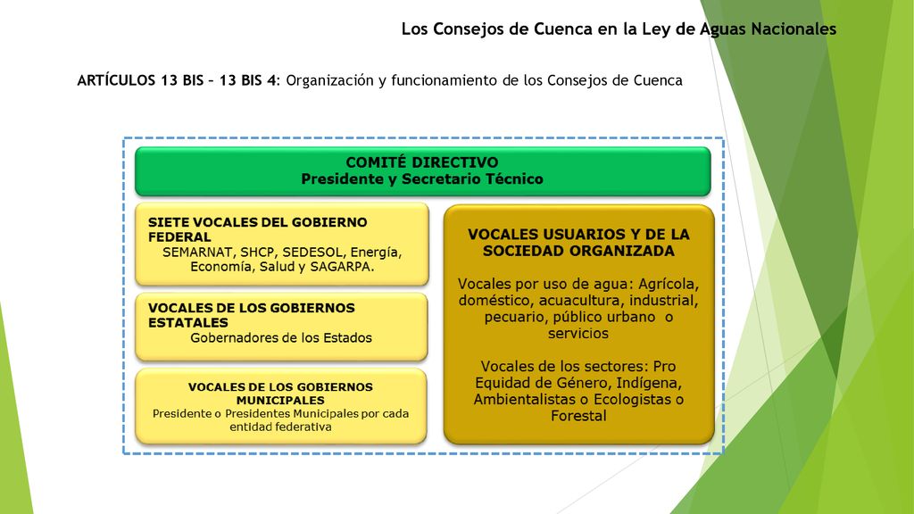 Los Consejos de Cuenca en la Ley de Aguas Nacionales