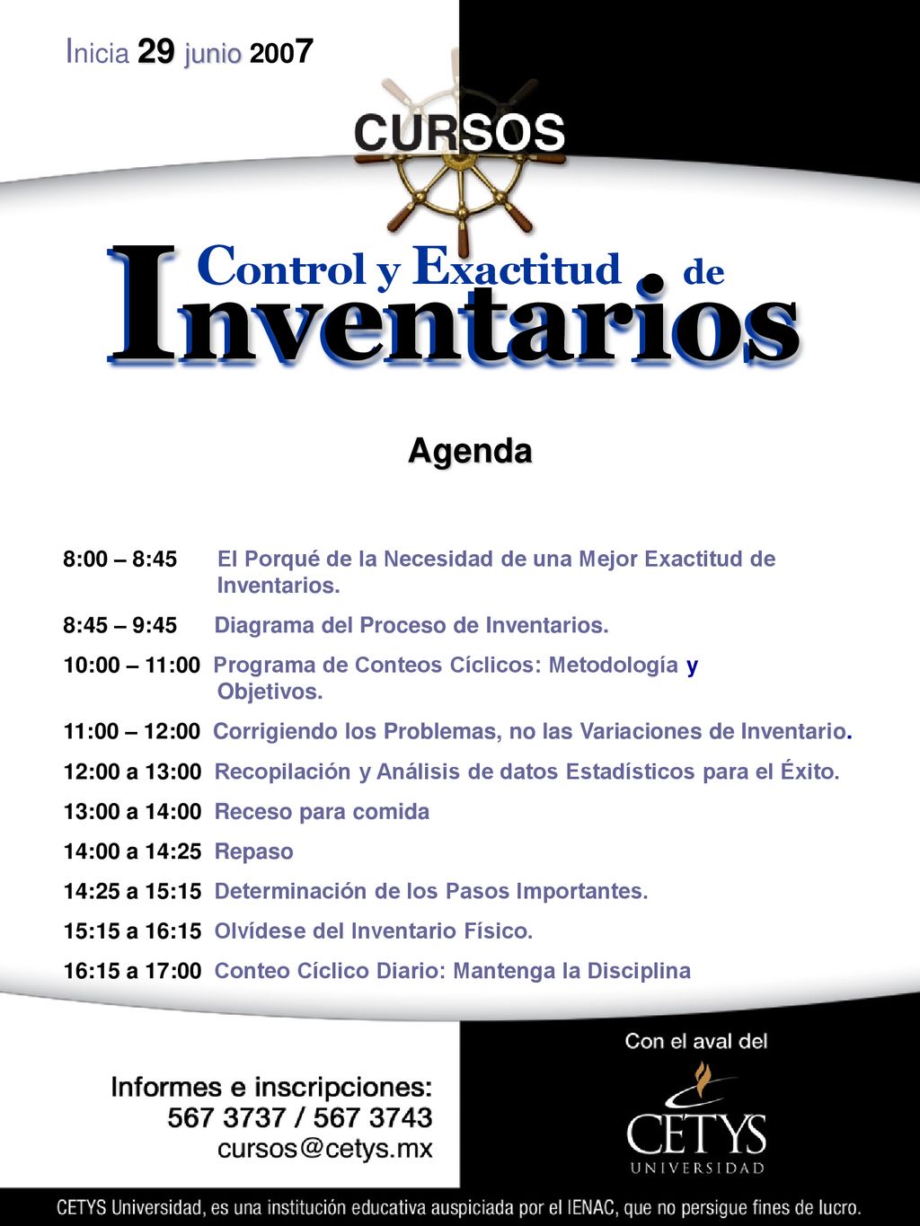 Agenda 8:00 – 8:45 El Porqué de la Necesidad de una Mejor Exactitud de Inventarios.