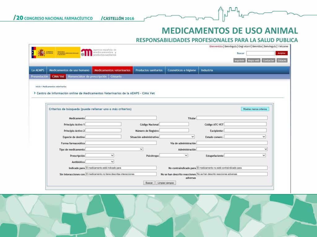 MEDICAMENTOS DE USO ANIMAL RESPONSABILIDADES PROFESIONALES PARA LA SALUD PUBLICA