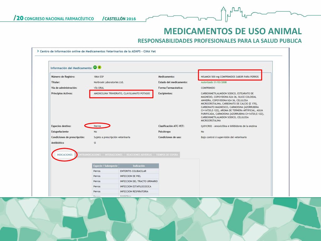 MEDICAMENTOS DE USO ANIMAL RESPONSABILIDADES PROFESIONALES PARA LA SALUD PUBLICA