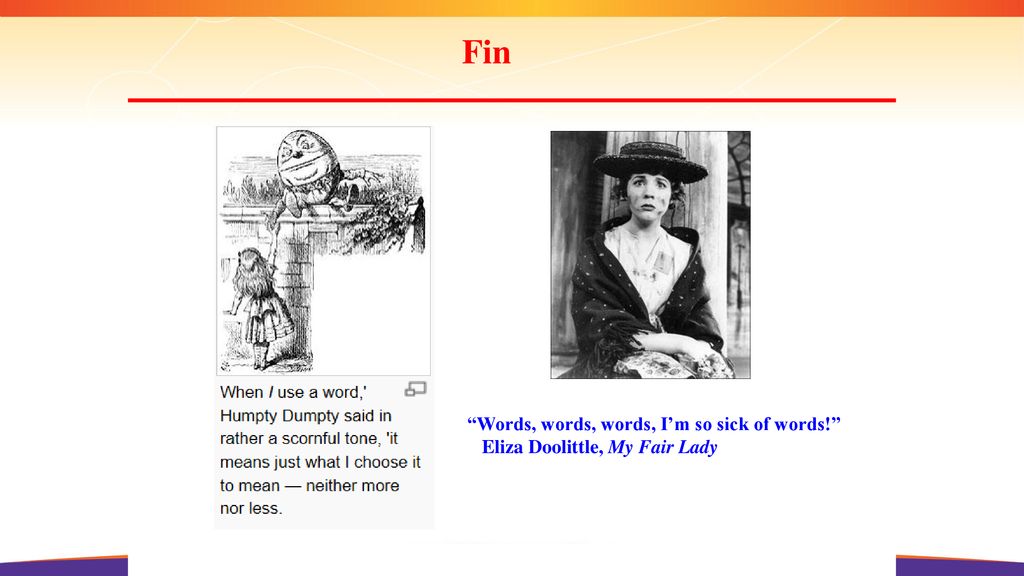 Fin Words, words, words, I’m so sick of words!