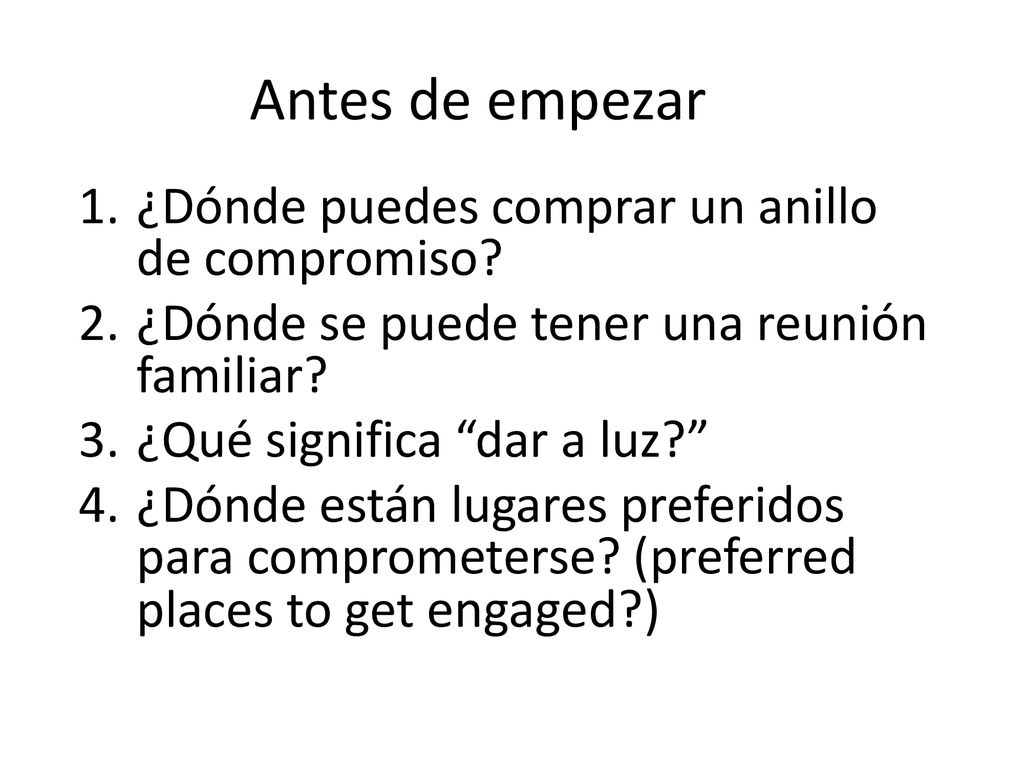 Antes de empezar ¿Dónde puedes comprar un anillo de compromiso