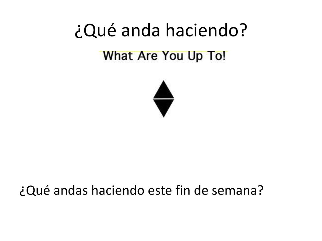 ¿Qué anda haciendo ¿Qué andas haciendo este fin de semana