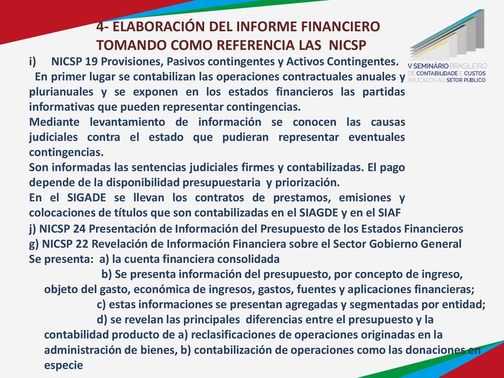 4- ELABORACIÓN DEL INFORME FINANCIERO TOMANDO COMO REFERENCIA LAS NICSP