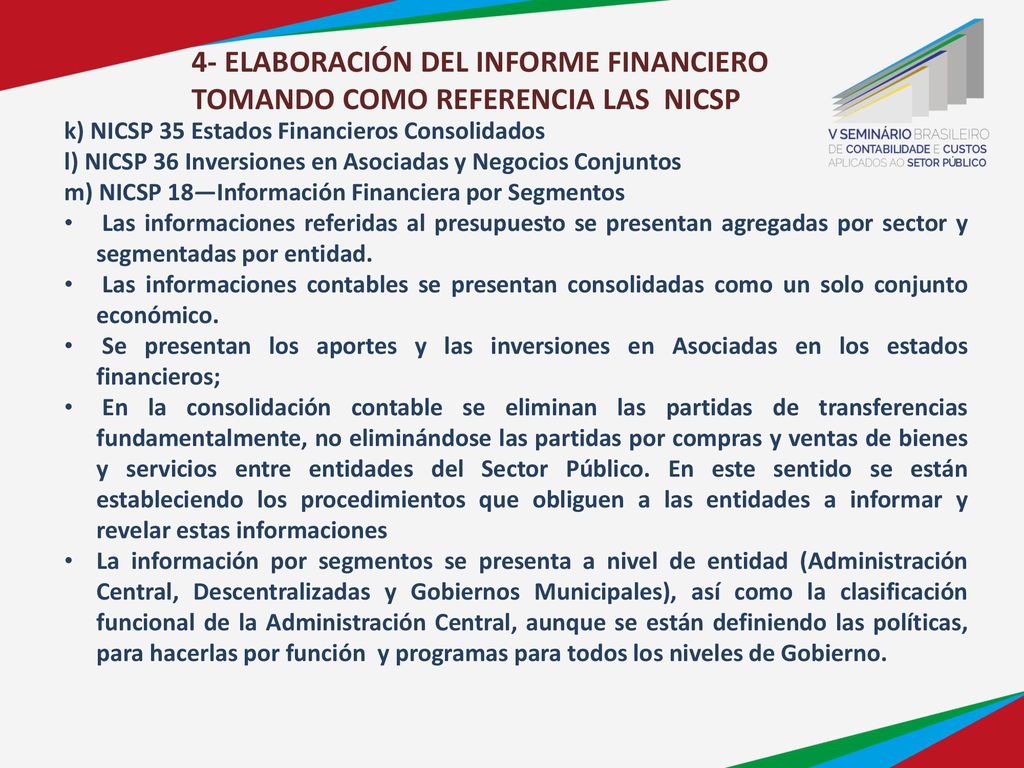 4- ELABORACIÓN DEL INFORME FINANCIERO TOMANDO COMO REFERENCIA LAS NICSP