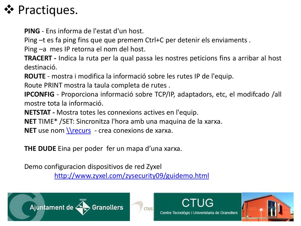 Practiques. PING - Ens informa de l estat d un host.