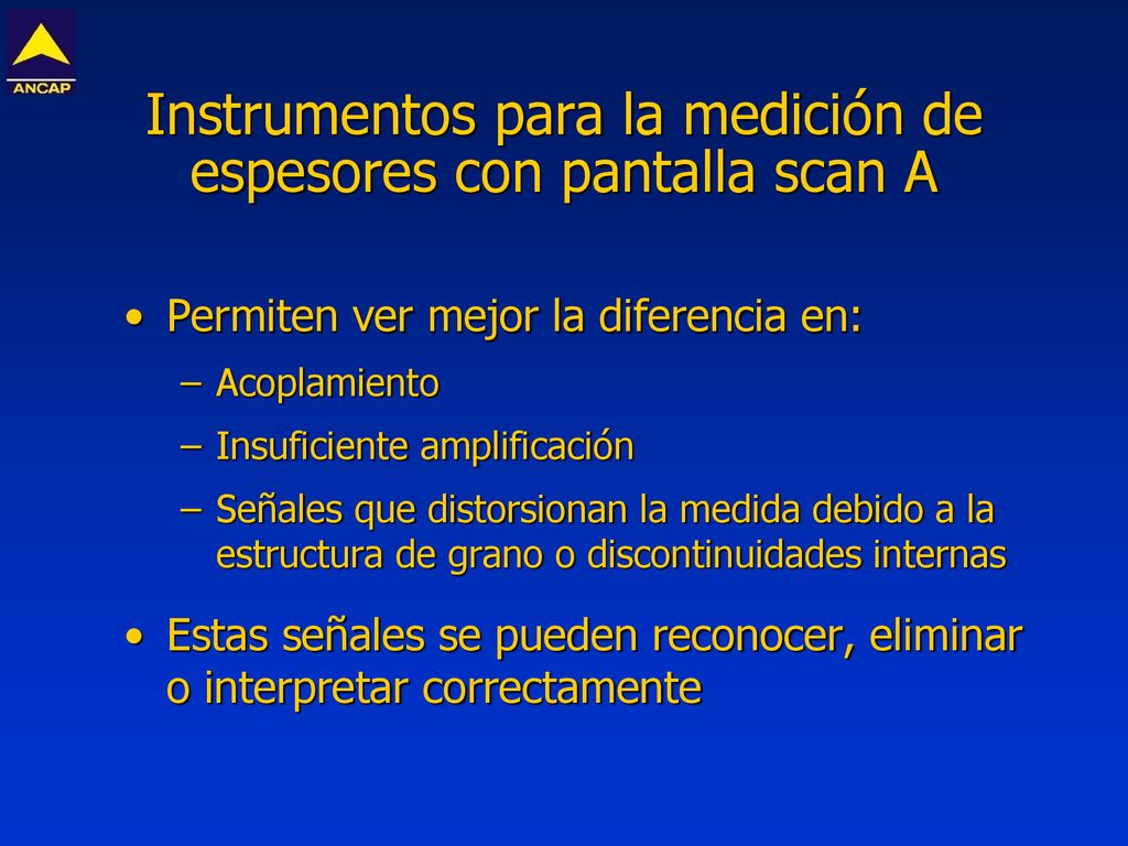 Instrumentos para la medición de espesores con pantalla scan A