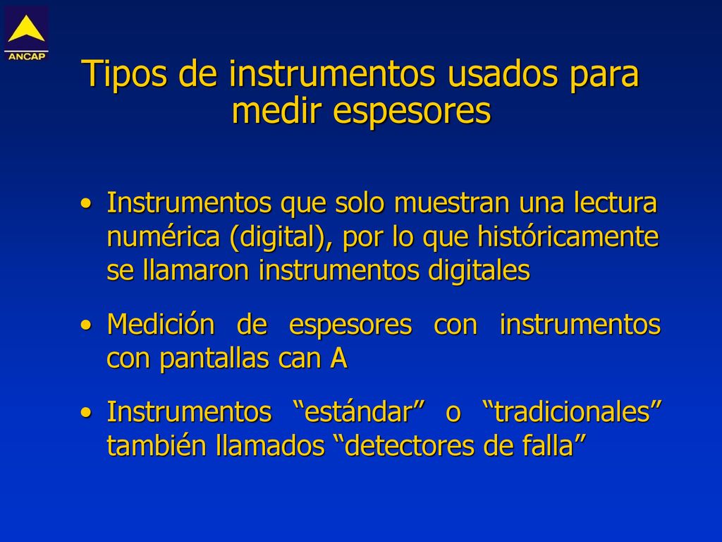 Tipos de instrumentos usados para medir espesores