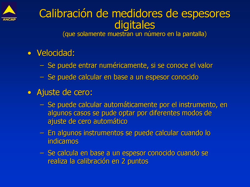 Calibración de medidores de espesores digitales (que solamente muestran un número en la pantalla)