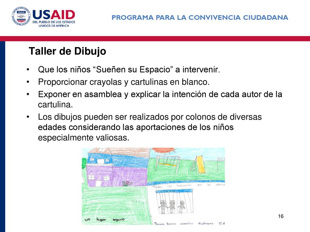 Taller de Dibujo Que los niños Sueñen su Espacio a intervenir.