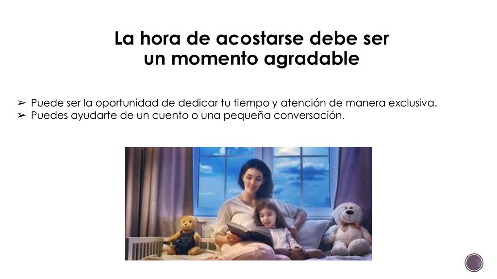 La hora de acostarse debe ser un momento agradable
