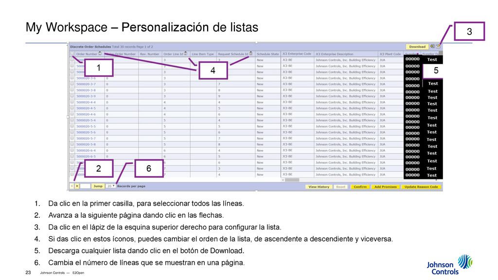 My Workspace – Personalización de listas