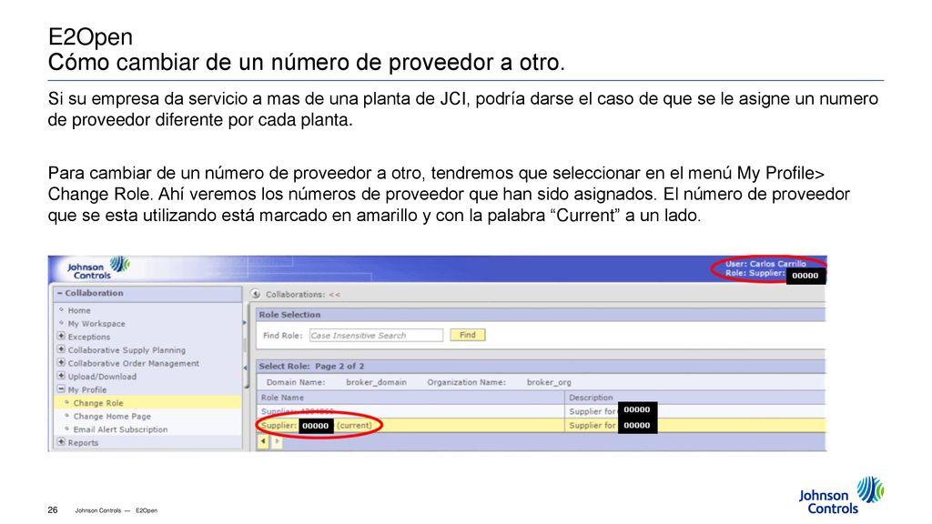 E2Open Cómo cambiar de un número de proveedor a otro.