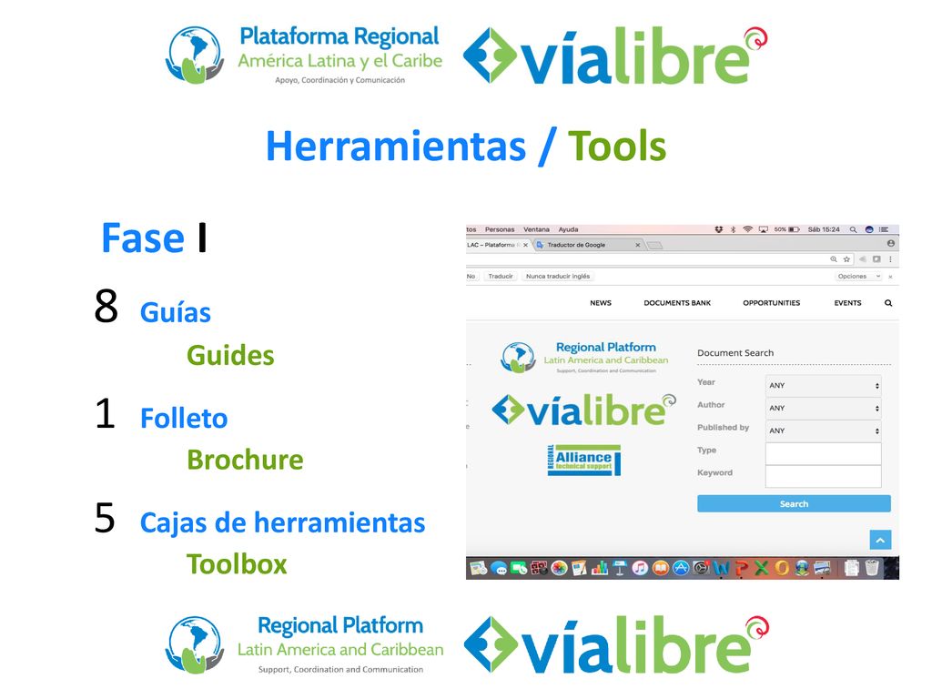 8 Guías Guides Herramientas / Tools Fase I 1 Folleto Brochure