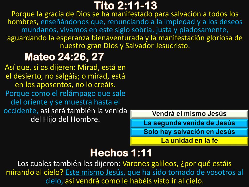 La segunda venida de Jesús Solo hay salvación en Jesús