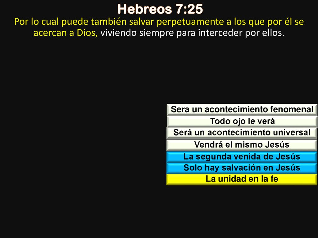 Hebreos 7:25 Por lo cual puede también salvar perpetuamente a los que por él se acercan a Dios, viviendo siempre para interceder por ellos.