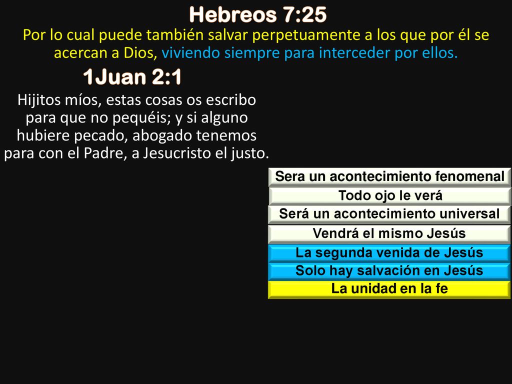 Hebreos 7:25 Por lo cual puede también salvar perpetuamente a los que por él se acercan a Dios, viviendo siempre para interceder por ellos.