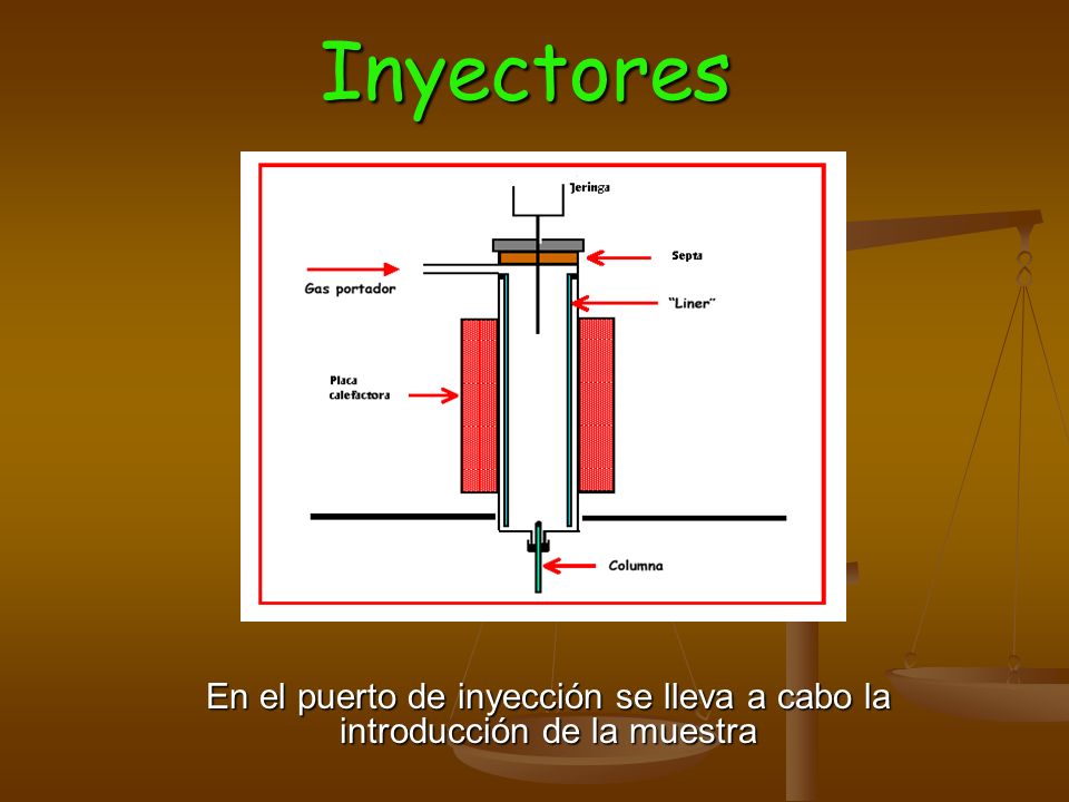 Inyectores En el puerto de inyección se lleva a cabo la introducción de la muestra