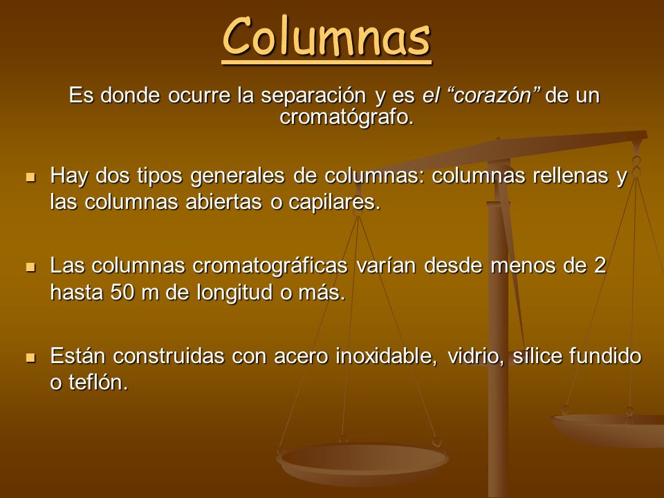 Es donde ocurre la separación y es el corazón de un cromatógrafo.