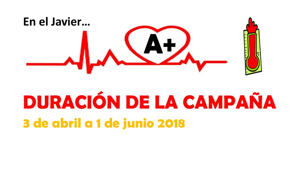En el Javier… A+ DURACIÓN DE LA CAMPAÑA 3 de abril a 1 de junio 2018