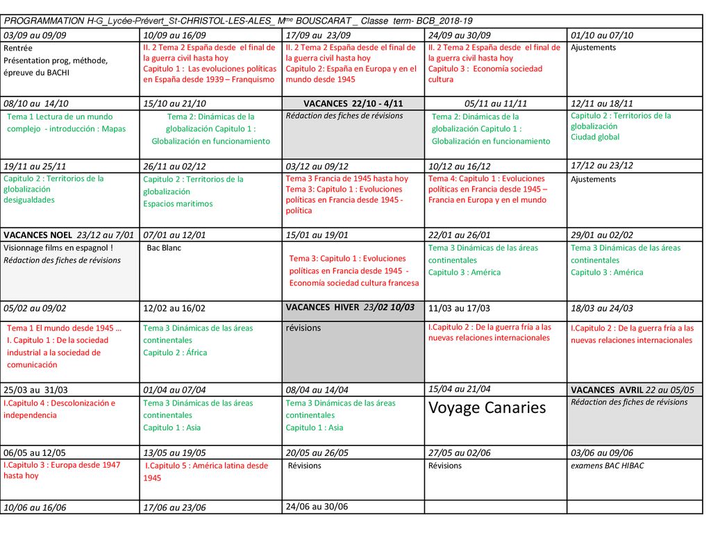 Voyage Canaries 03/09 au 09/09 10/09 au 16/09 17/09 au 23/09