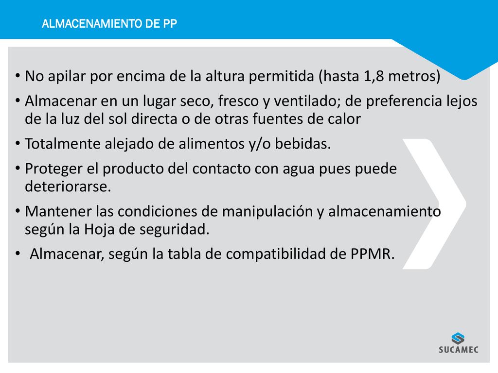 No apilar por encima de la altura permitida (hasta 1,8 metros)