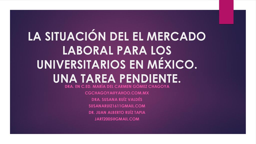 LA SITUACIÓN DEL EL MERCADO LABORAL PARA LOS UNIVERSITARIOS EN MÉXICO