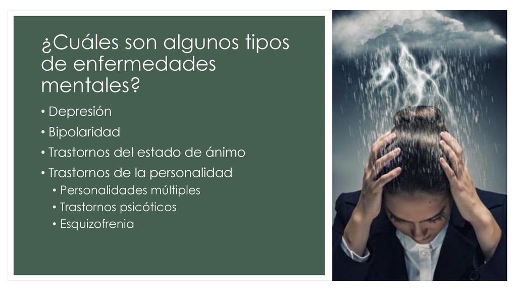 ¿Cuáles son algunos tipos de enfermedades mentales