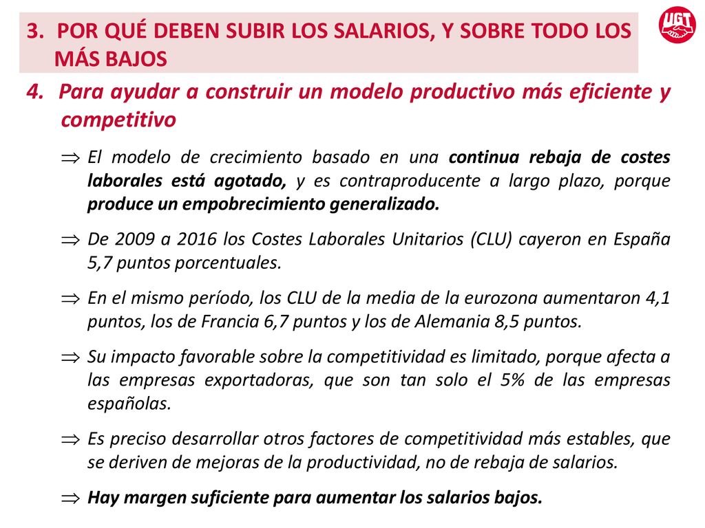 3. POR QUÉ DEBEN SUBIR LOS SALARIOS, Y SOBRE TODO LOS MÁS BAJOS
