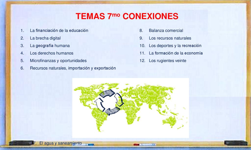 TEMAS 7mo CONEXIONES La financiación de la educación Balanza comercial